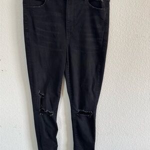 American Eagle Outfitters Black Jeggings with Distressed Knees